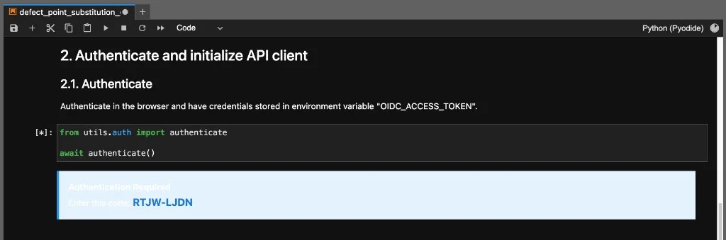 Authentication Code in Notebook